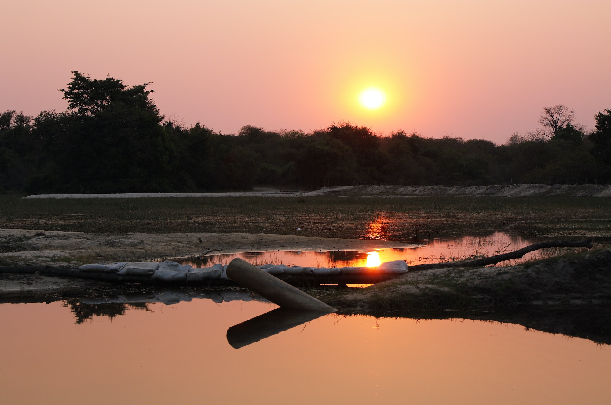 Sunset in Okavango delta
